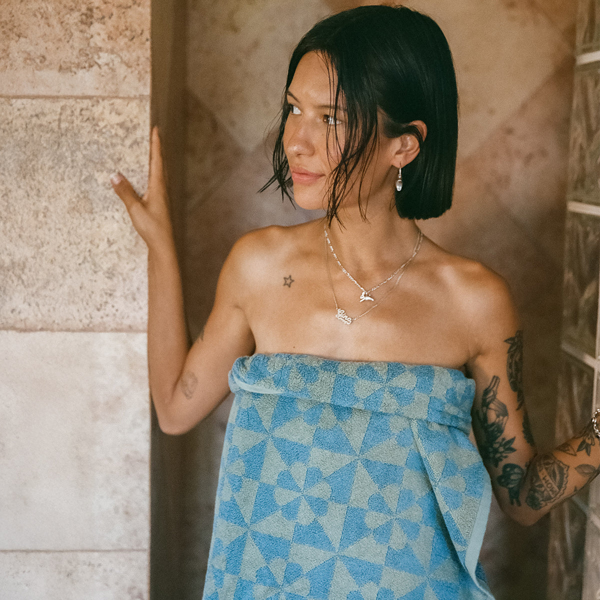 Bex Bath Towel - Dusty Blue | Daydream Surf Shop x Slowtide