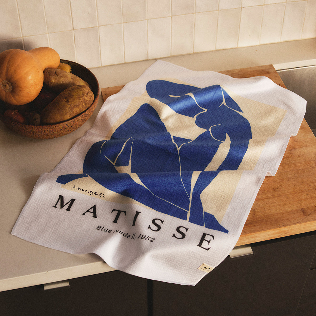 Blue Nude II Quick-Dry Kitchen Towel | Henri Matisse x Slowtide