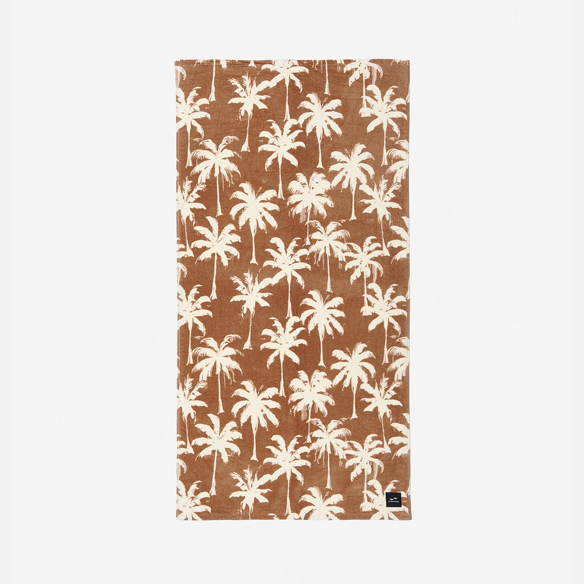 Beach towel, plush velour with palm tree pattern, ultra-absorbent.