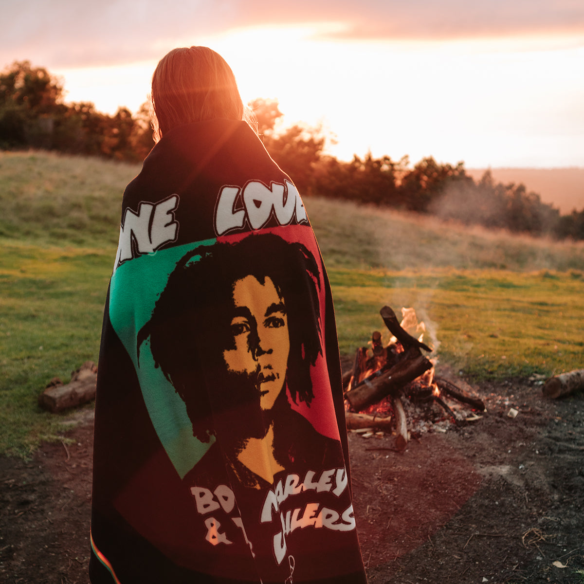 One Love Polar Fleece Throw Blanket | Bob Marley x Slowtide