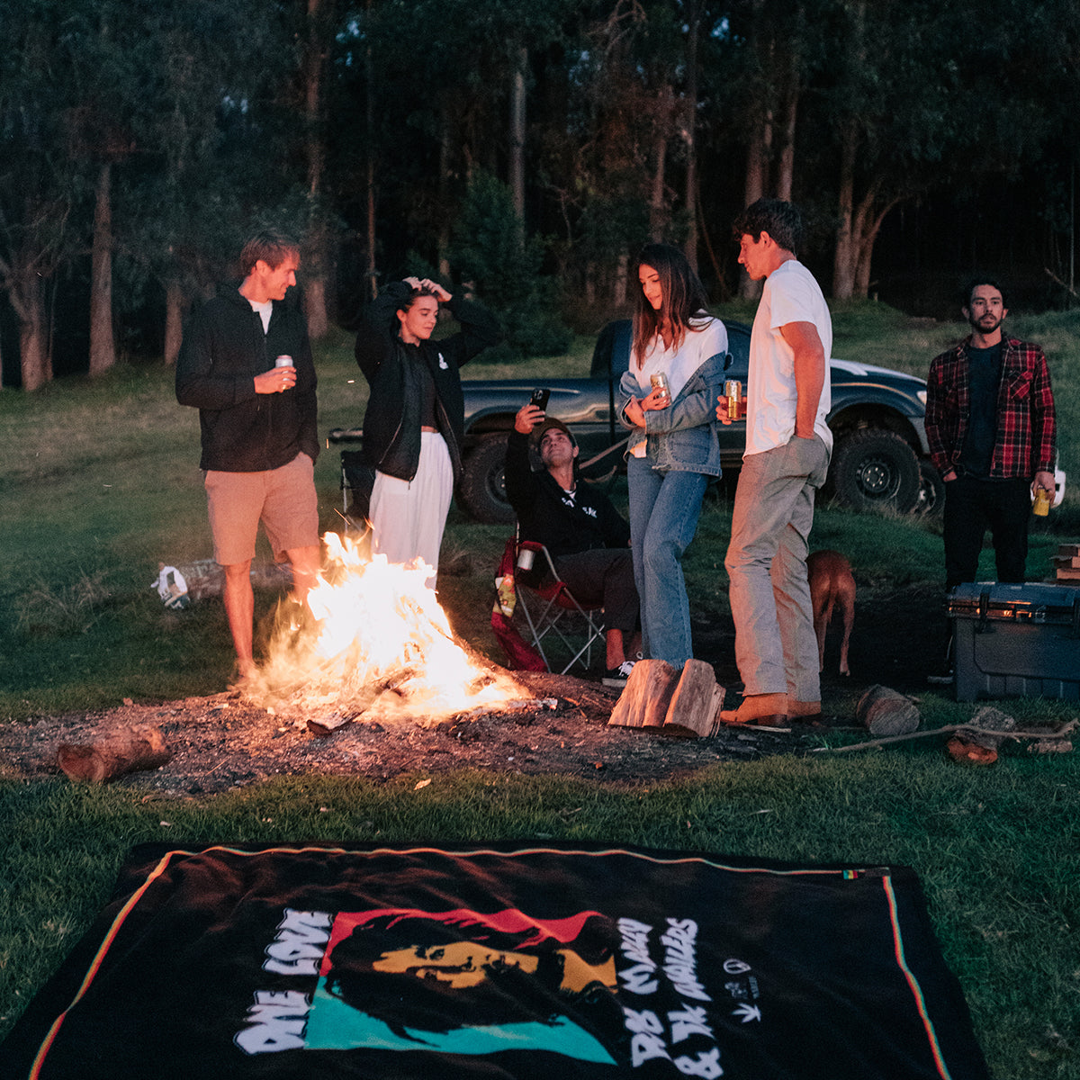 One Love Polar Fleece Throw Blanket | Bob Marley x Slowtide