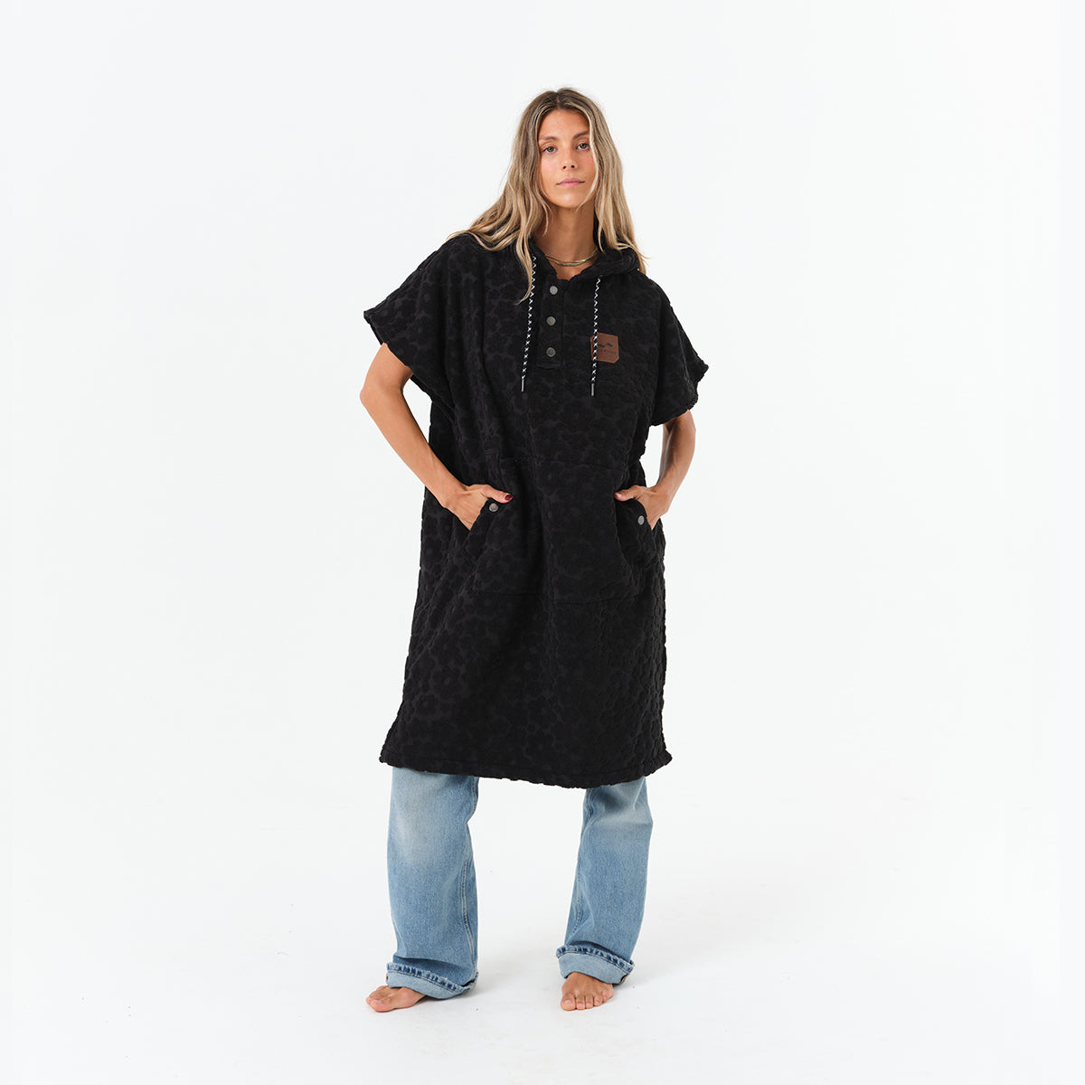 Ginny Extra-Warm Poncho - Black