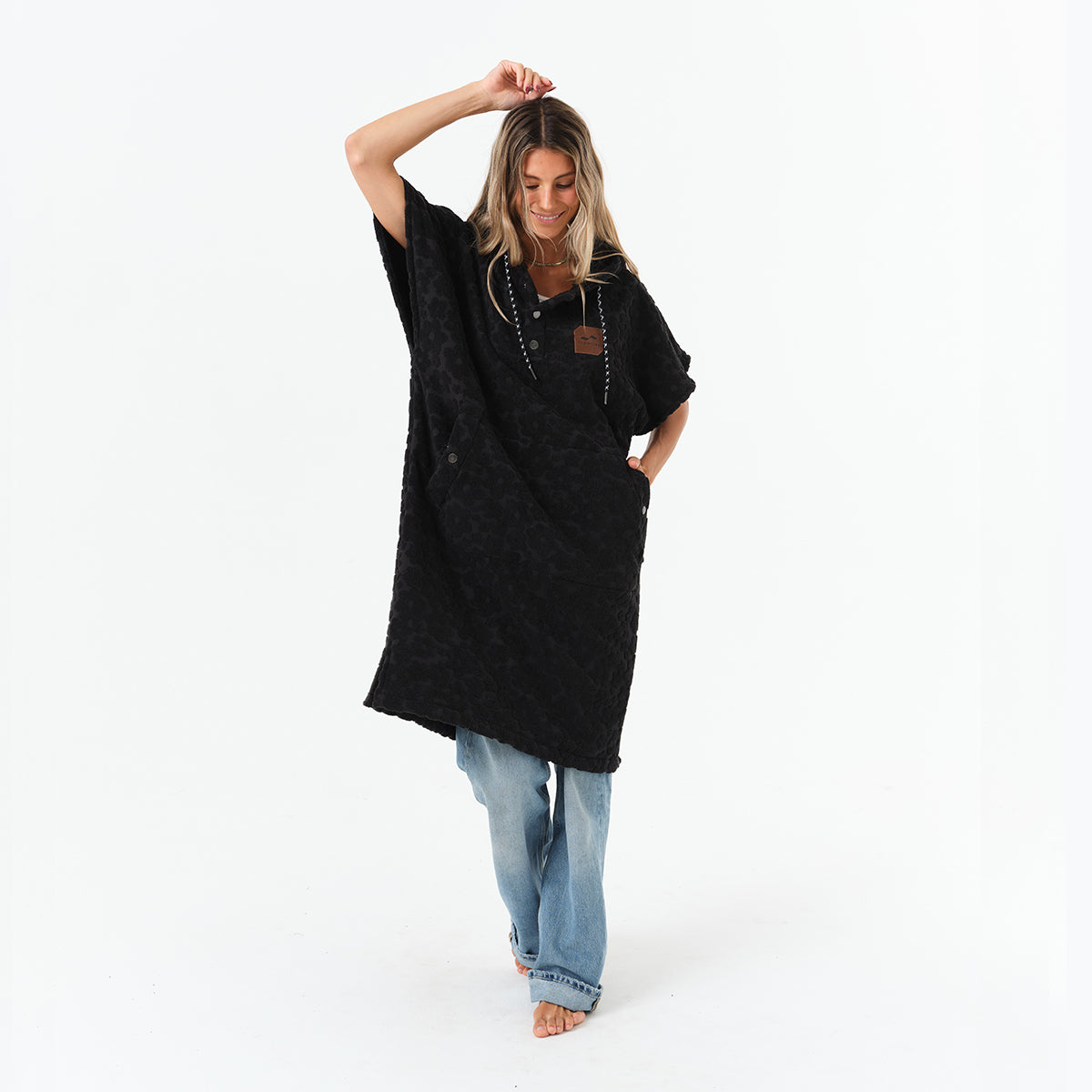Ginny Extra-Warm Poncho - Black