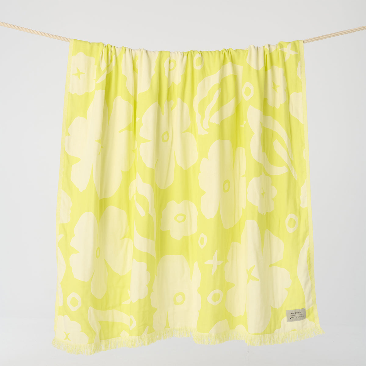 XOXO Driftweave Beach Blanket - Citron | Coco Ho x Slowtide