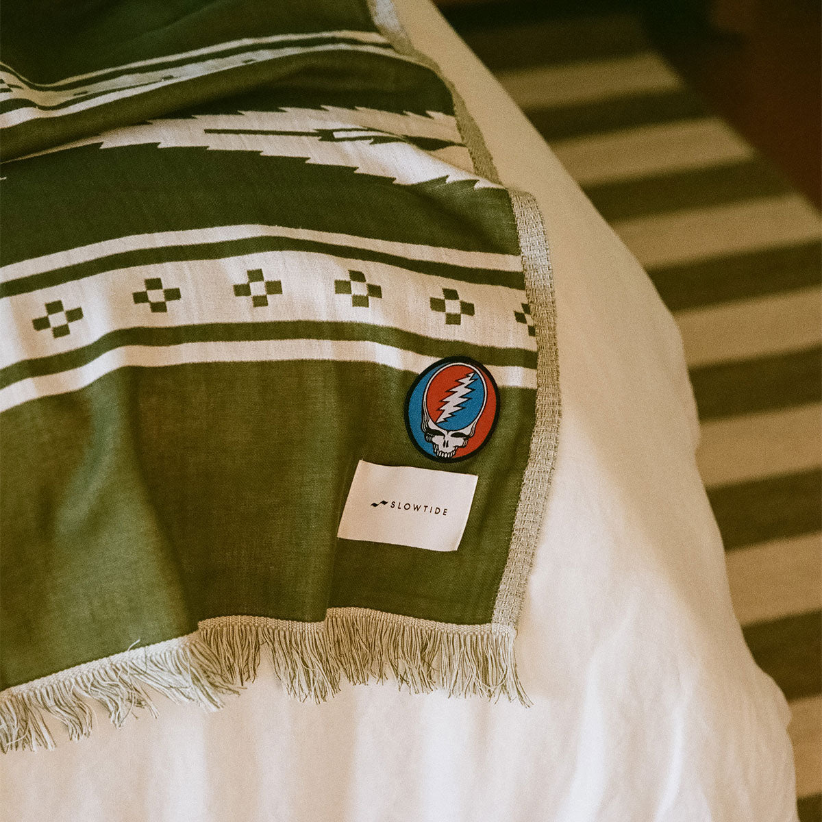 Fillmore Driftweave Beach Blanket - Avocado | Grateful Dead x Slowtide