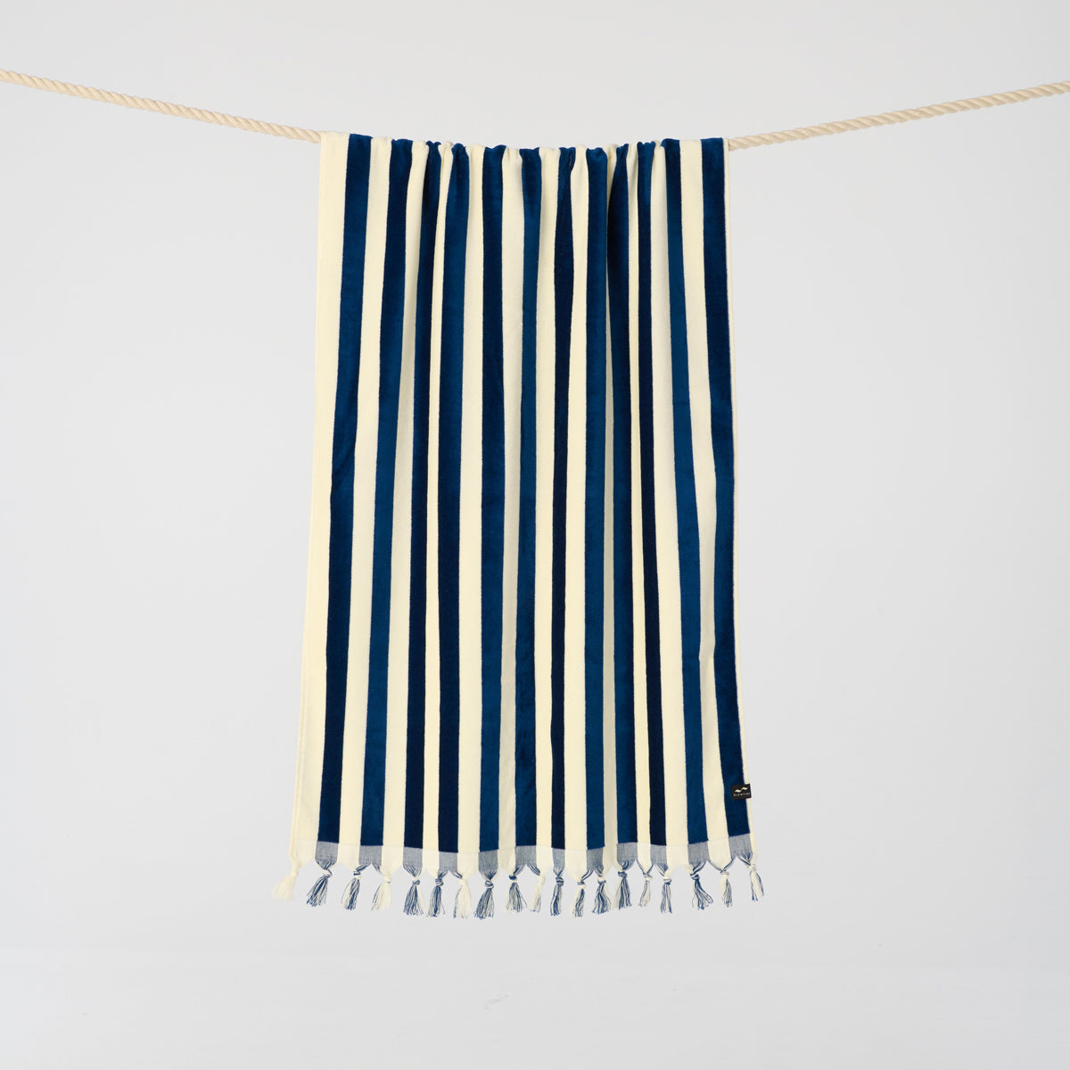 Cabana Fringe Woven Towel - Deep Pool