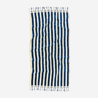 Cabana Fringe Woven Towel - Deep Pool