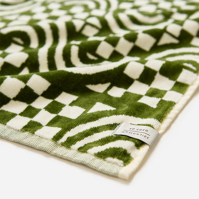 Coco Rainbow Woven Towel - Olive | Coco Ho x Slowtide
