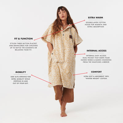 Ginny Extra-Warm Poncho - Sandstone