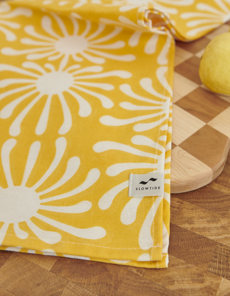 slowtide yellow kitchen towel