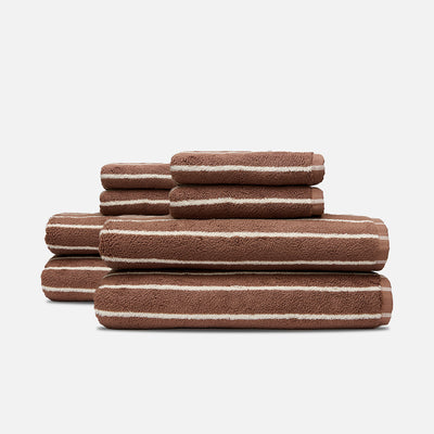 Koko Plush Bath Towel Bundle (4+4) - Fawn