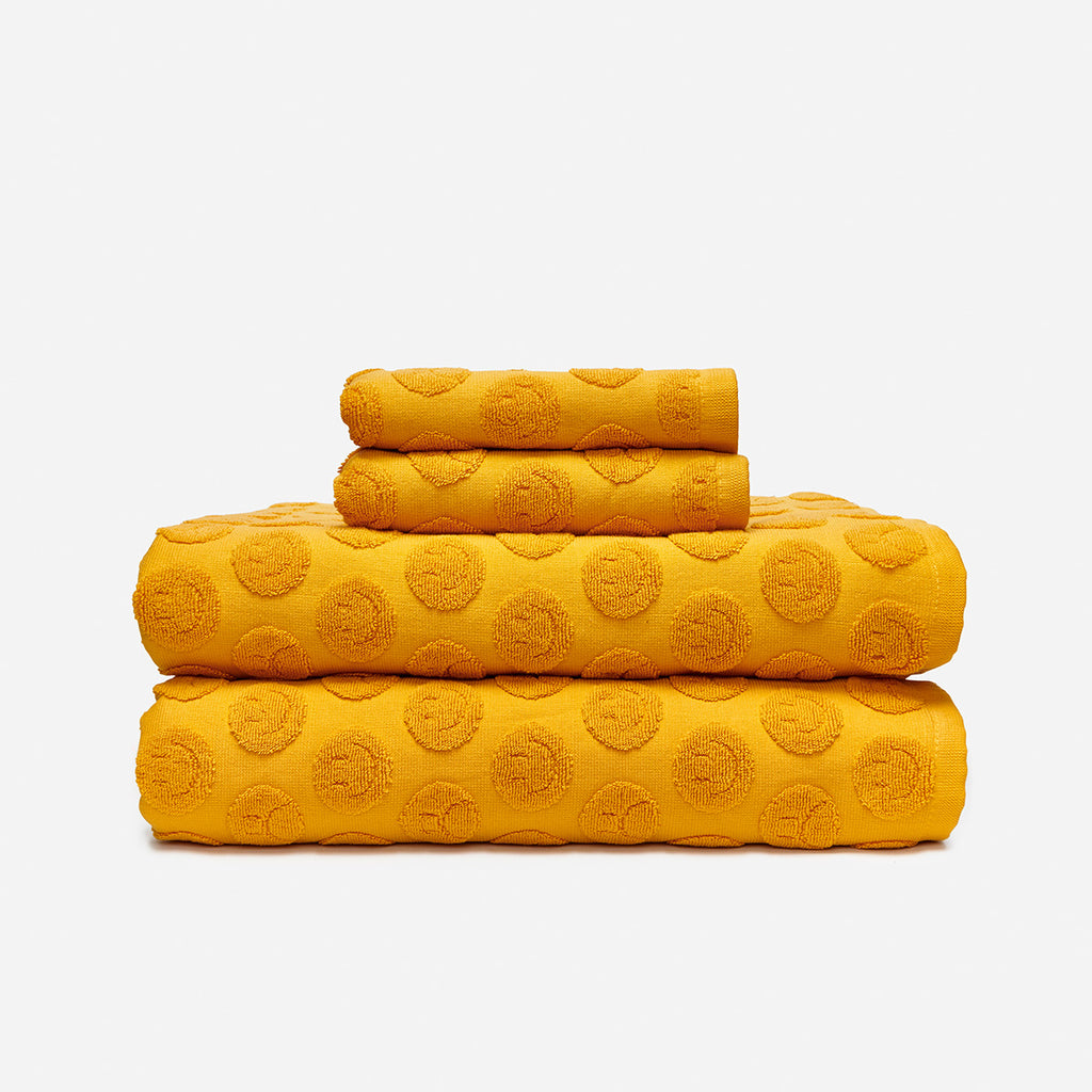 Sad Happy Bath Towel - Mustard