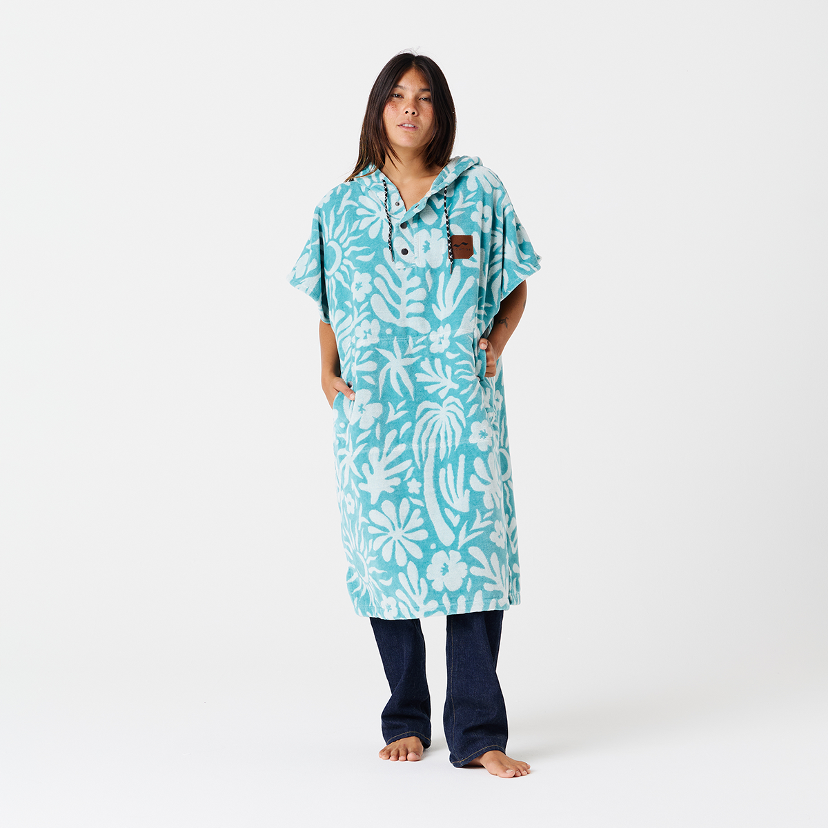 Sunny Extra-Warm Poncho - Sky Blue
