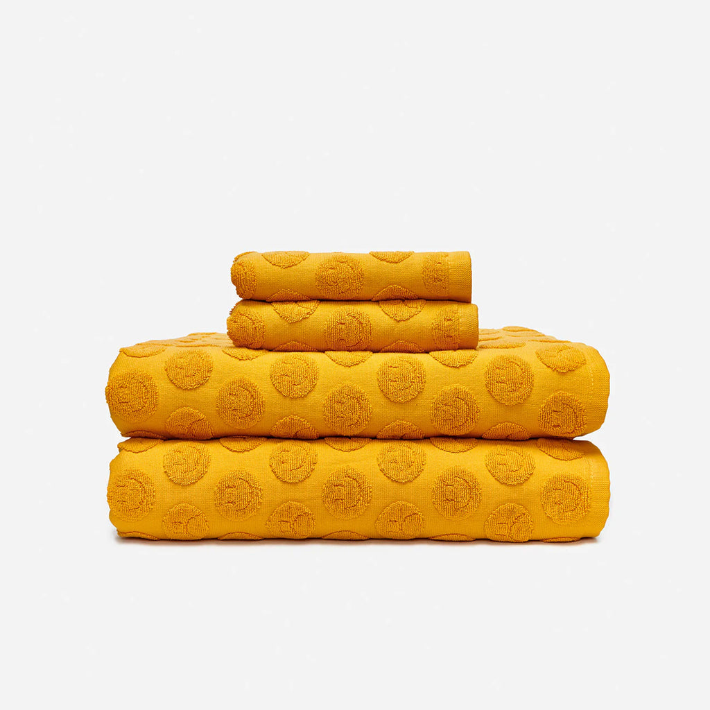 Sad Happy Bath Towel - Mustard | Evan Mock x Slowtide