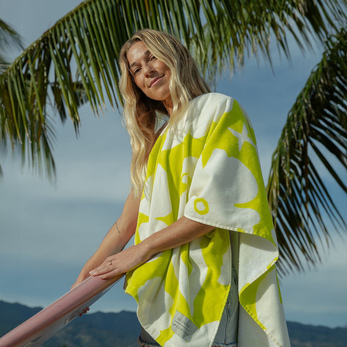 XOXO Beach Towel - Citron | Coco Ho x Slowtide