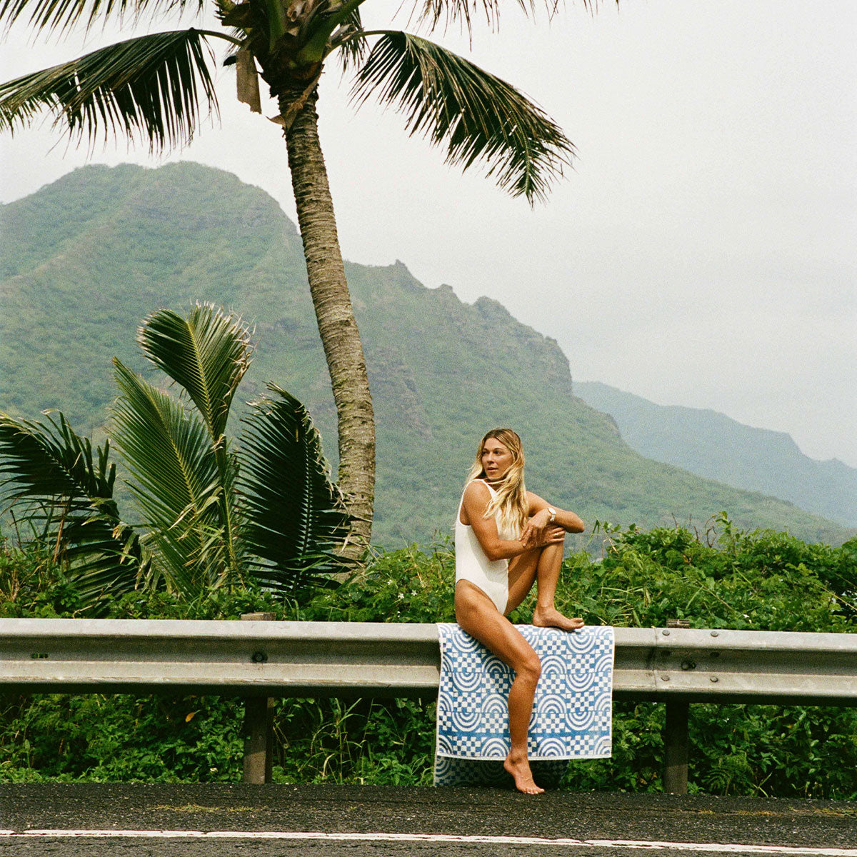 Coco Rainbow Woven Towel - Periwinkle | Coco Ho x Slowtide