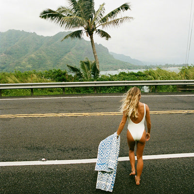 Coco Rainbow Woven Towel - Periwinkle | Coco Ho x Slowtide