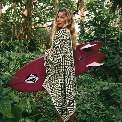 Coco Rainbow Woven Towel - Olive | Coco Ho x Slowtide