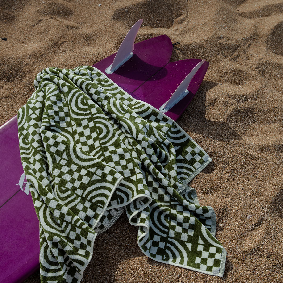 Coco Rainbow Woven Towel - Olive | Coco Ho x Slowtide