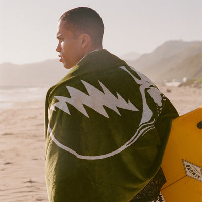 Grateful Shred Woven Towel - Avocado | Grateful Dead x Slowtide