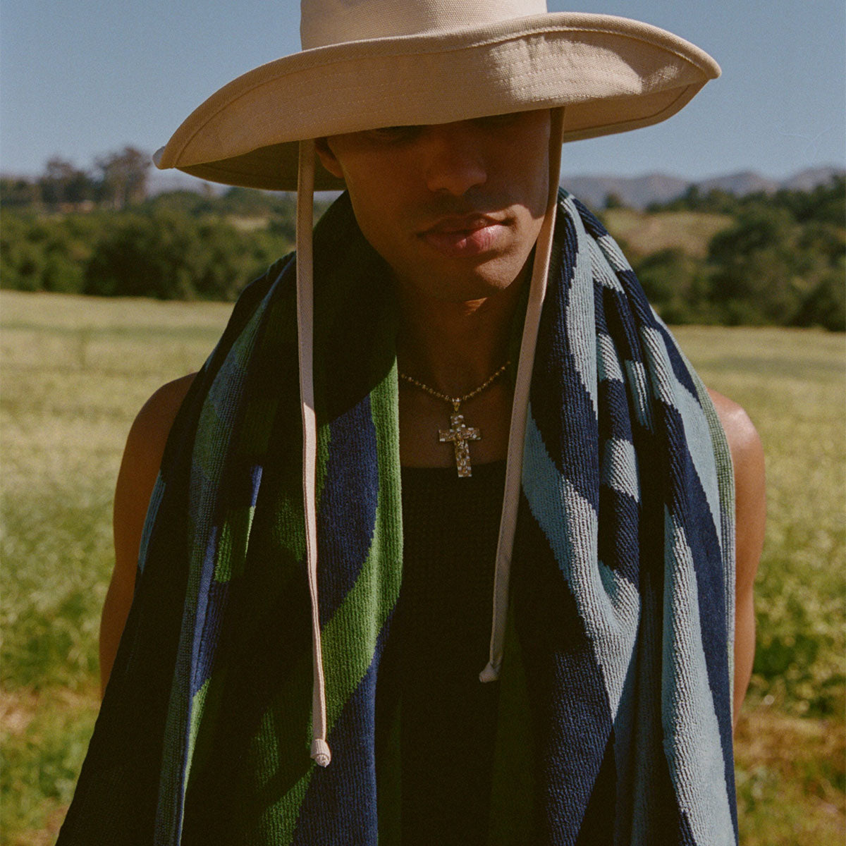 Hideout Woven Towel - Deep Pacific | Schuyler Beecroft x Slowtide