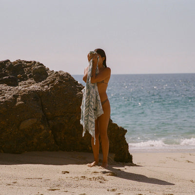 Sunny Driftweave Turkish Towel - Sky Blue
