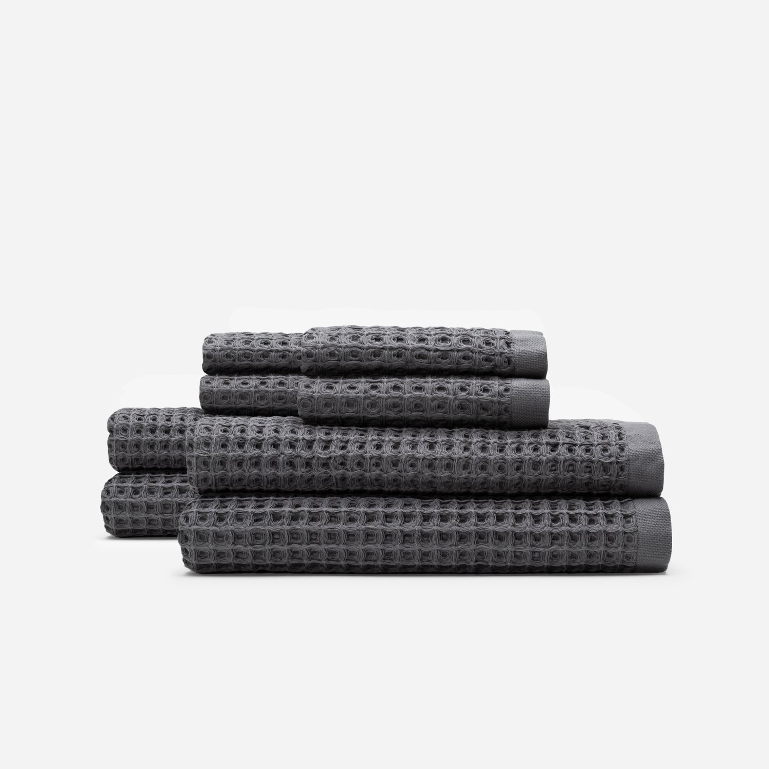 Guild Waffle Towel Four-Piece Bundle - Charcoal - Slowtide