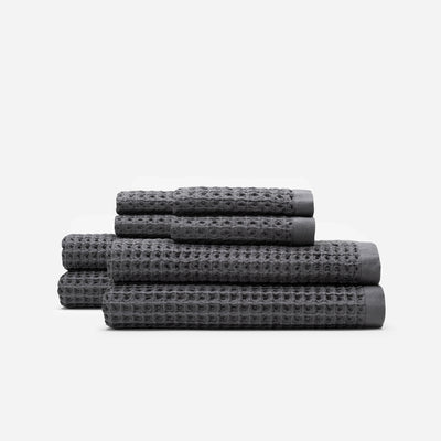 Guild Waffle Towel Four-Piece Bundle - Charcoal - Slowtide
