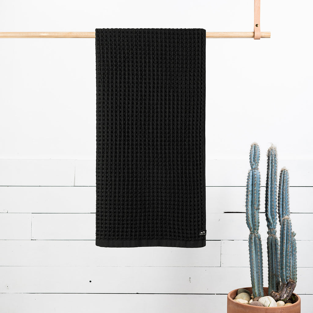 Guild Waffle Towel - Black - Slowtide