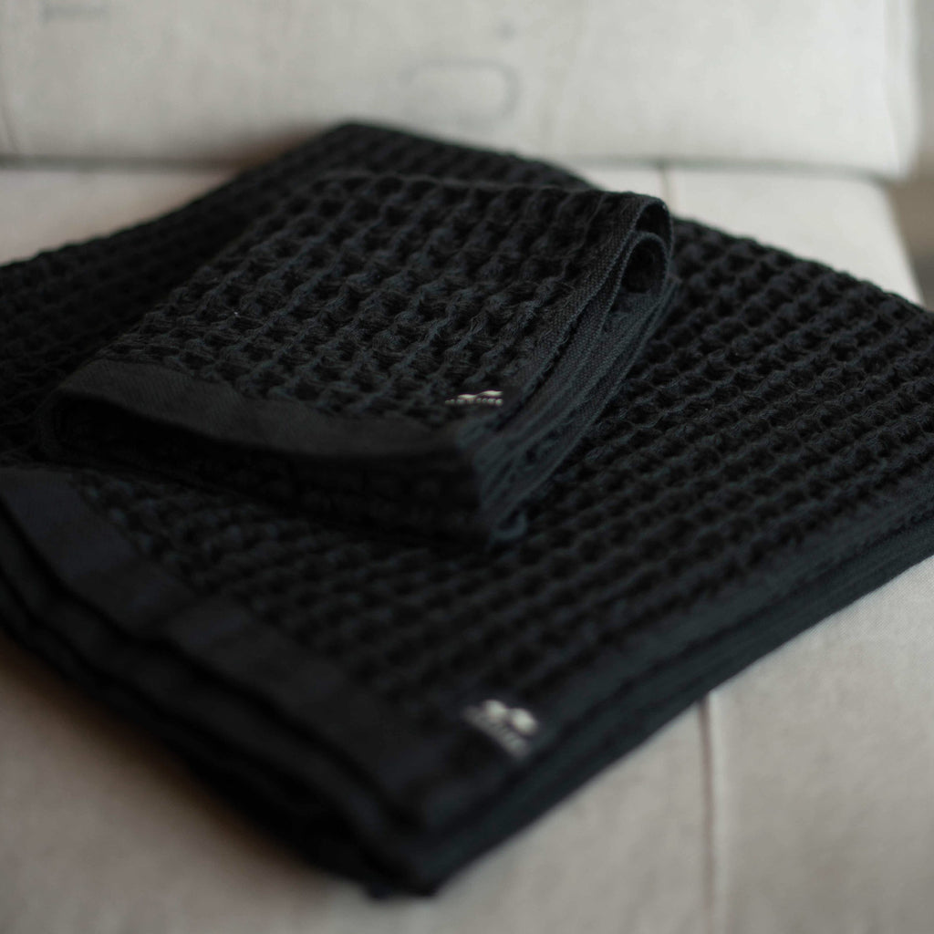 Guild Waffle Towel - Black - Slowtide